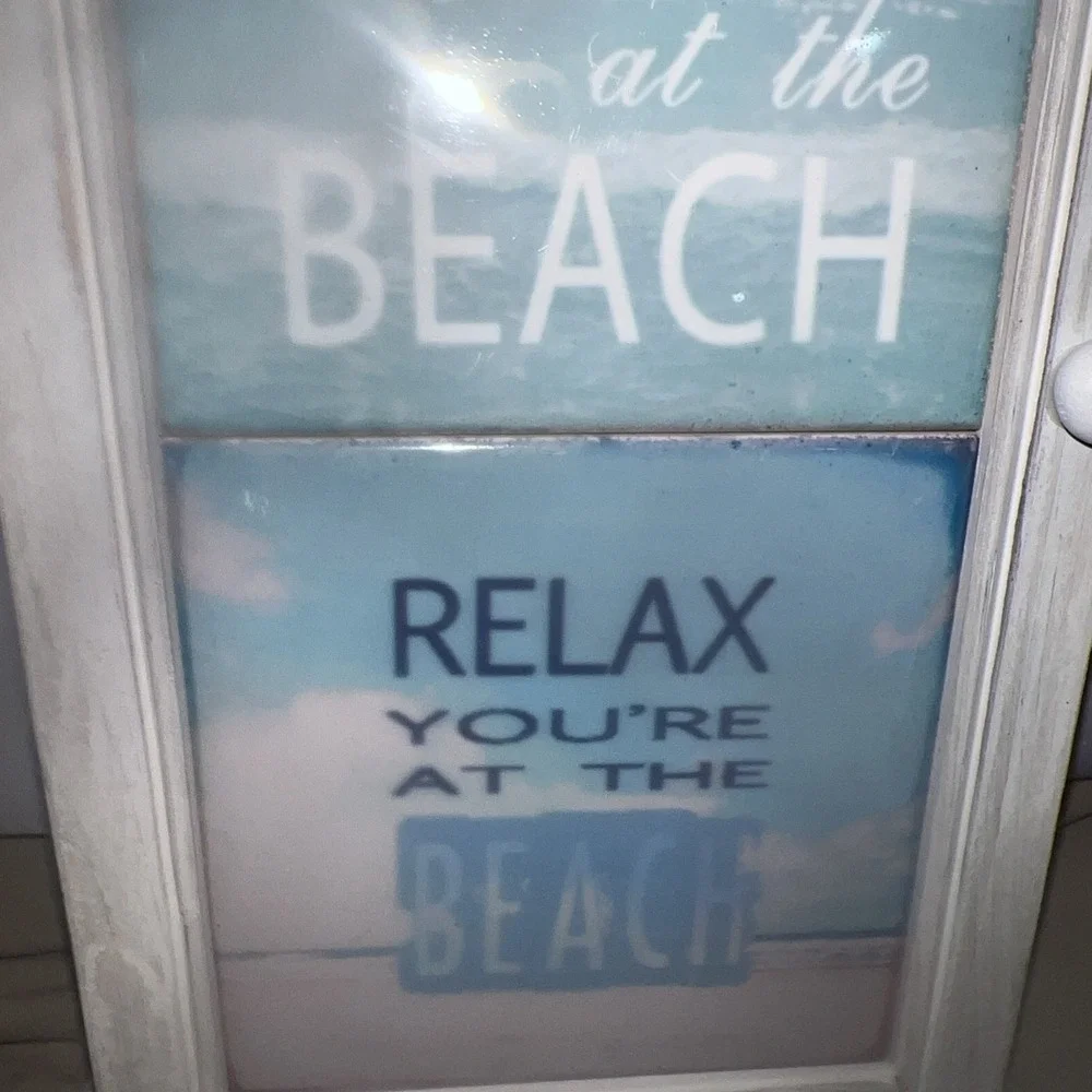 Beach Theme Key Holder for Wall, Decorative Wooden Mail Organizer with Shelf ...